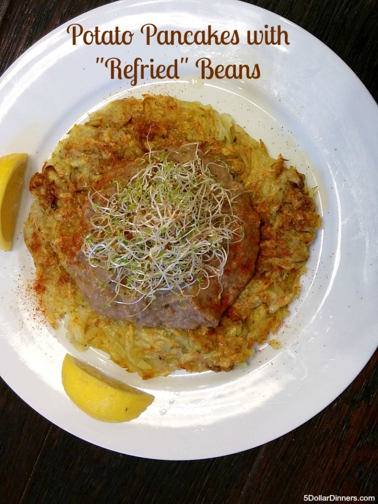 Potato Pancakes with Refried Beans