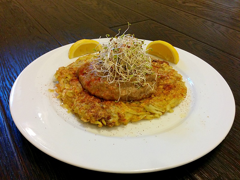 Potato Pancake with Refried Beans