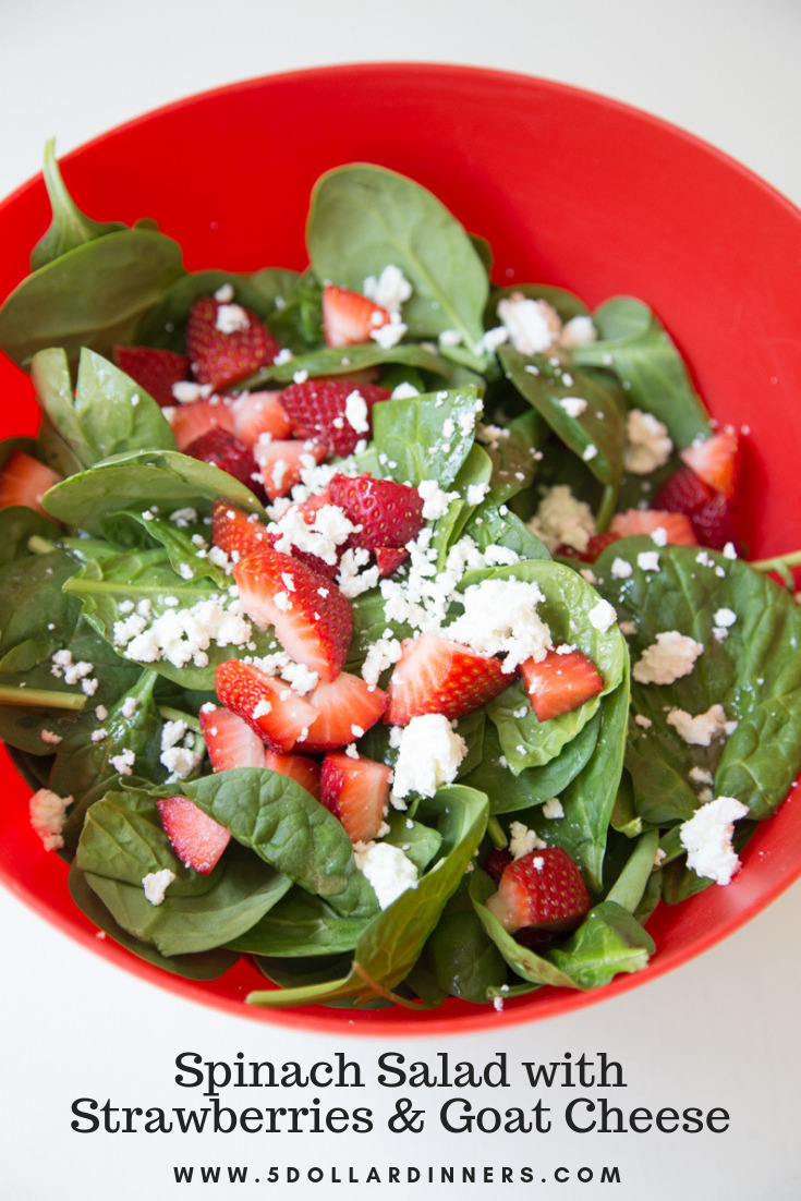 spinach salad with strawberries & goat cheese