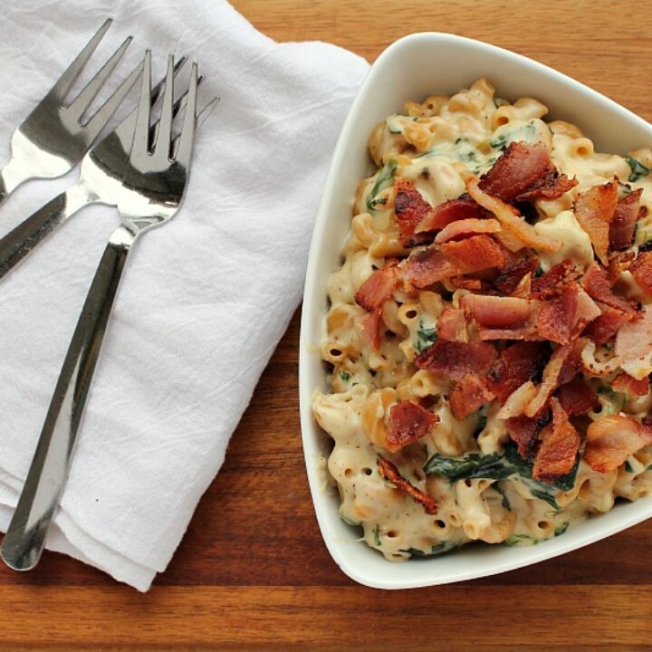 Homemade Mac & Cheese with Bacon and Spinach 5 Dinners