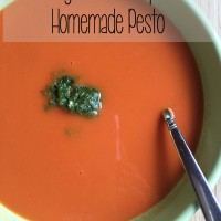 creamy tomato soup with pesto