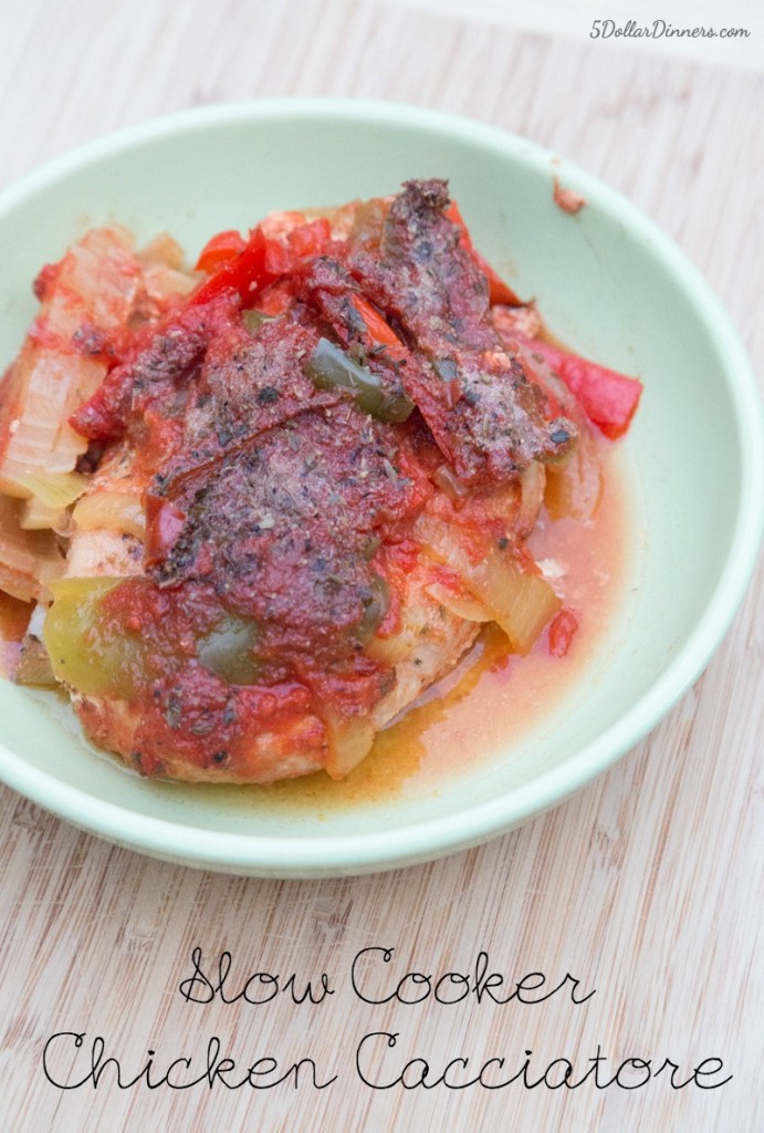 Slow Cooker Chicken Cacciatore Recipe | 5DollarDinners.com