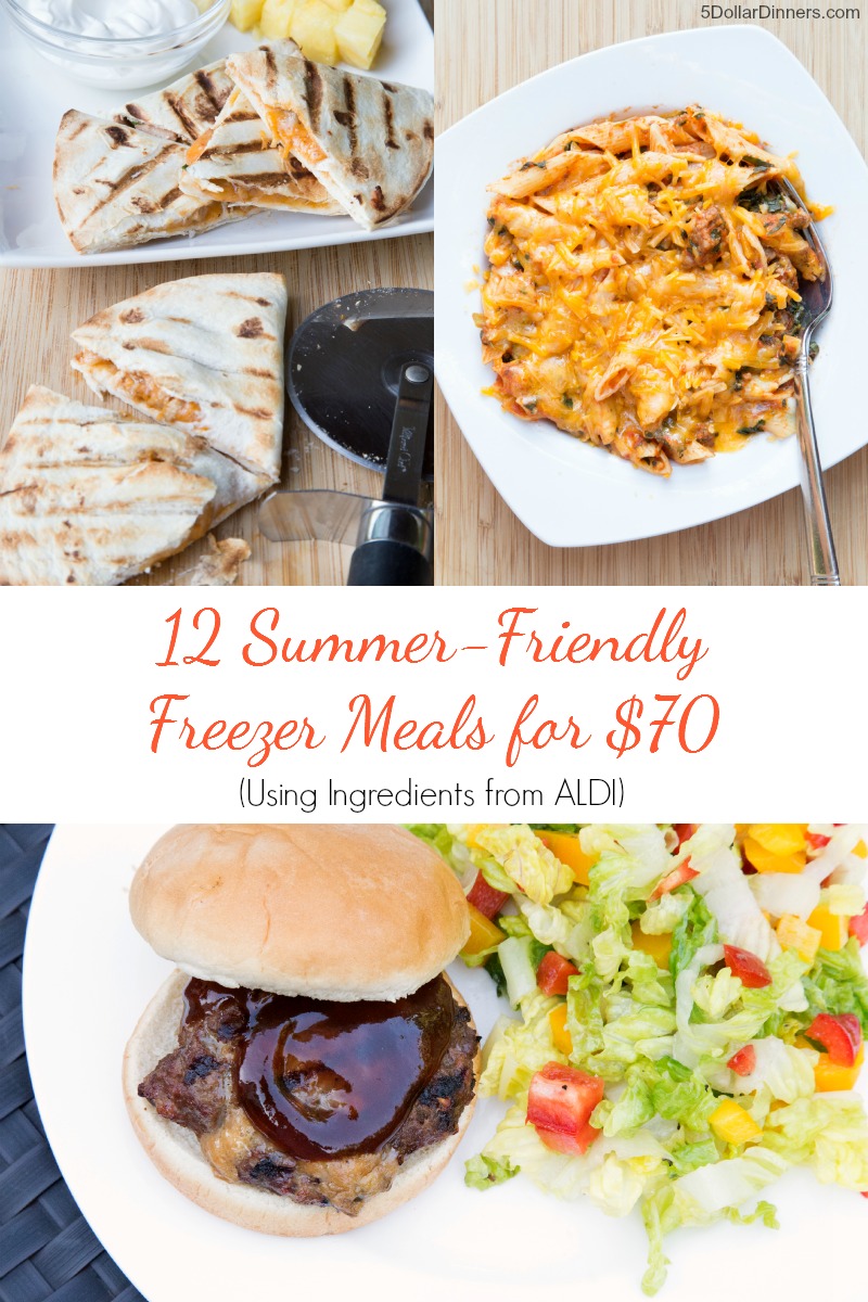 12 Summer Friendly Freezer Meals for $70 from 5DollarDinners.com