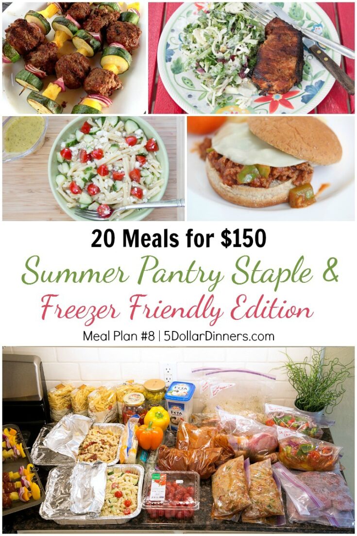 20 Meals for $150 - The Summer Meal Plan from $5 Dinners
