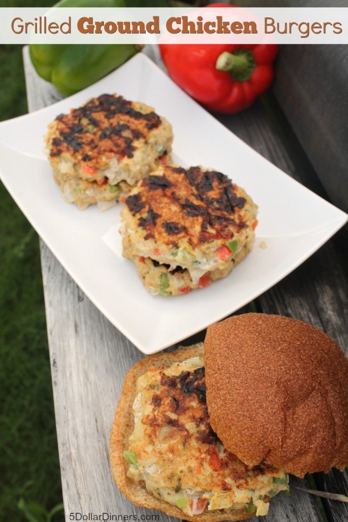 Grilled Ground Chicken Burgers 5 Dinners Budget Recipes, Meal