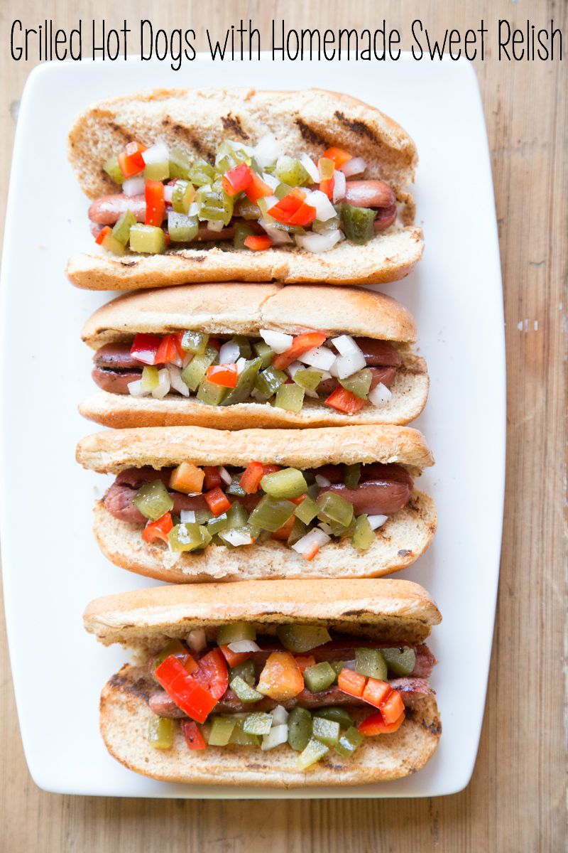 Grilled Hot Dogs with Homemade Relish Recipe 5DollarDinners.com