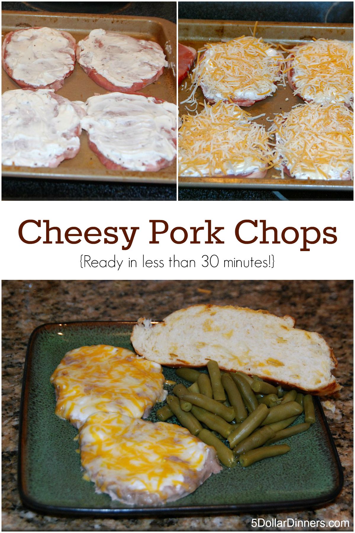 Cheesy Pork Chops from 5DollarDinners.com