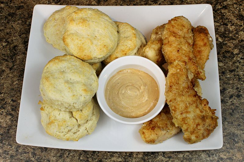 Chicken and Biscuits with Barbecue Fry Sauce