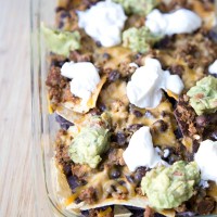 Beef and Bean Oven Nachos Recipe on 5DollarDinners.com