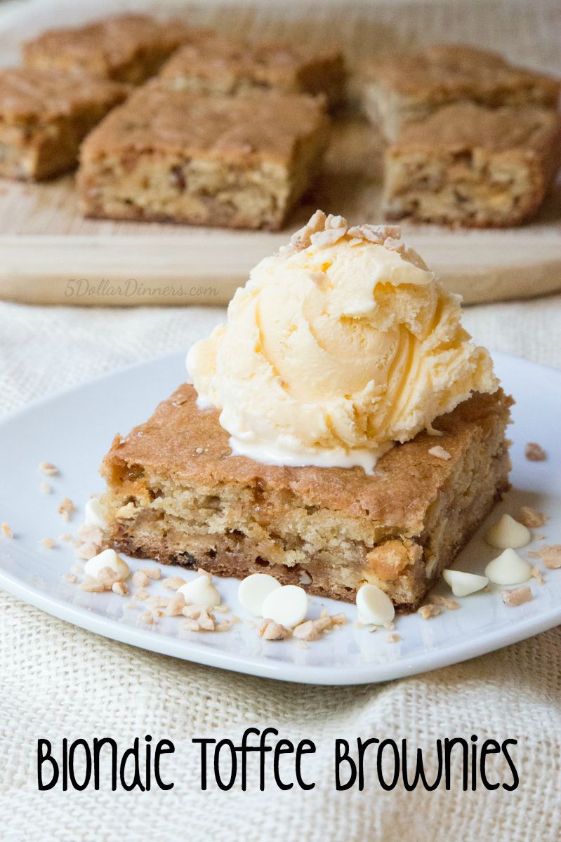 Blondie Toffee Brownies Recipe on 5DollarDinners.com