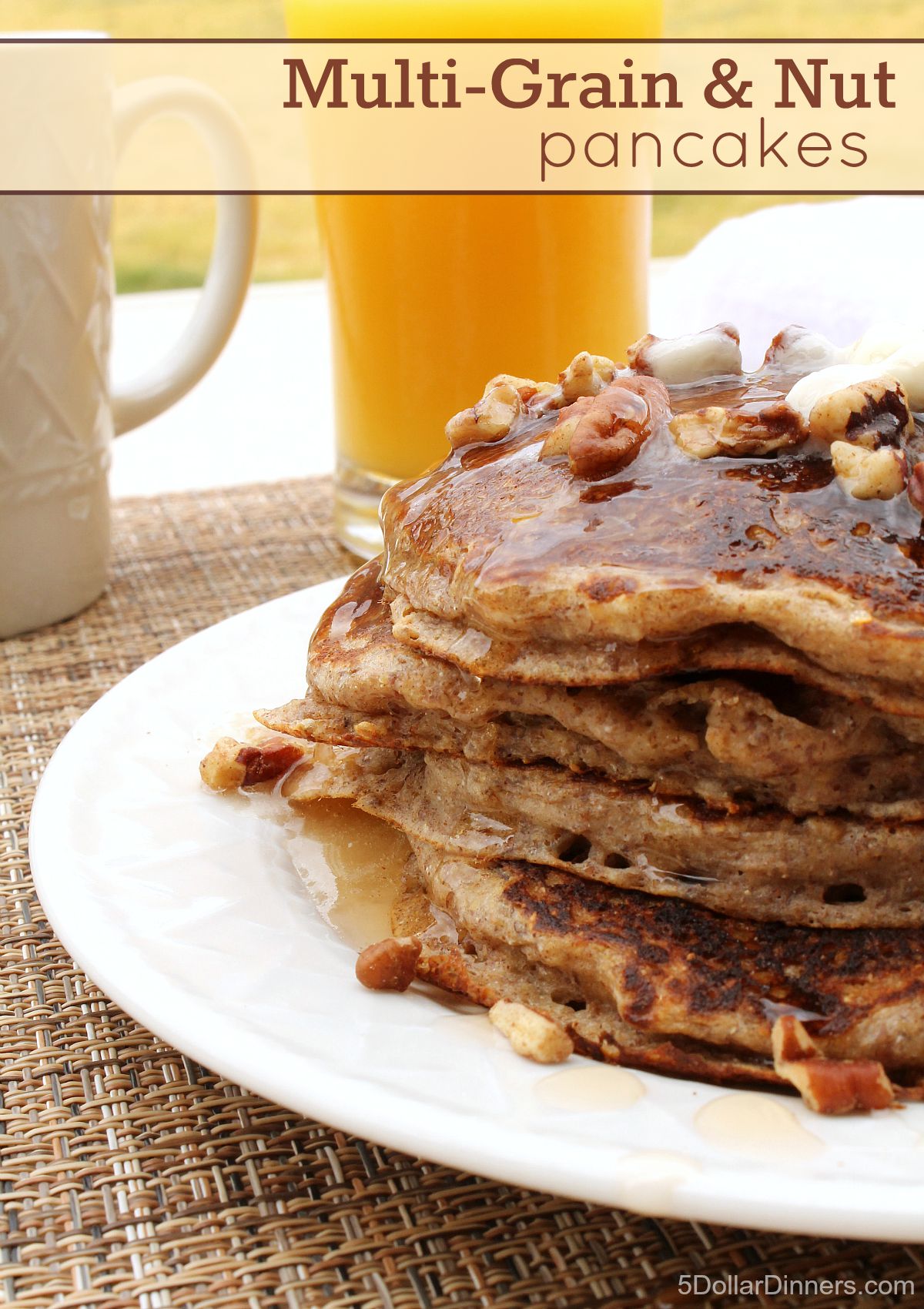 Multi-Grain and Nut Pancakes from 5DollarDinners.com