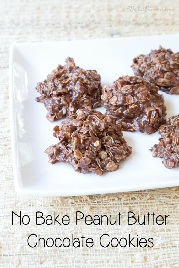 Recipe for No Bake Peanut Butter Chocolate Cookies