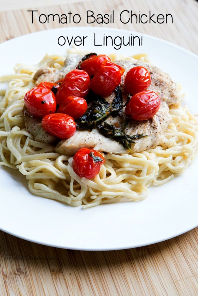 Tomato Basil Chicken on Linguini Recipe