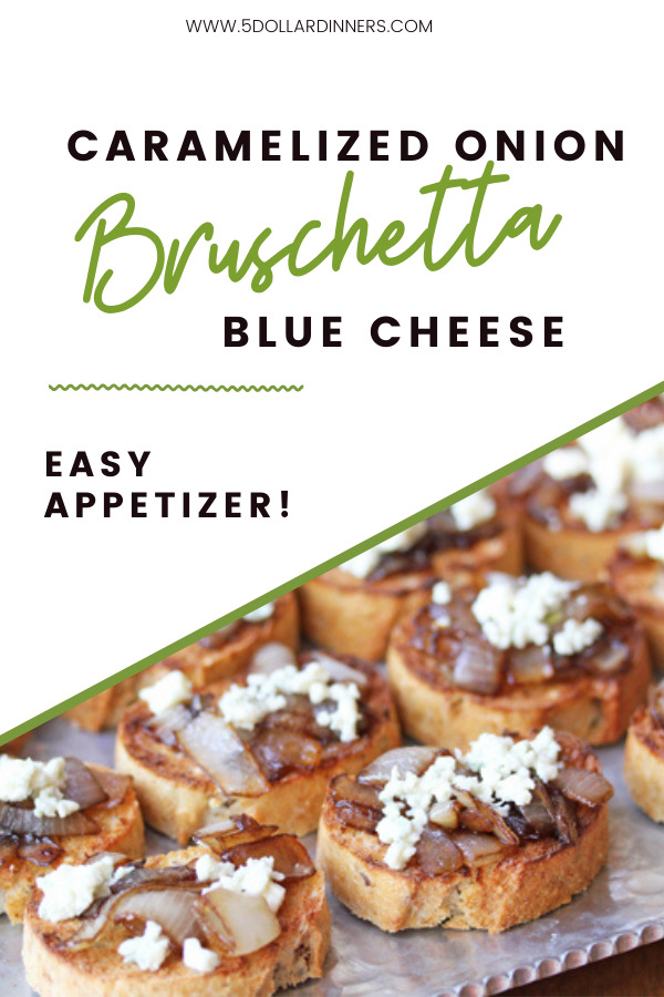 caramelized onion blue cheese bruschetta