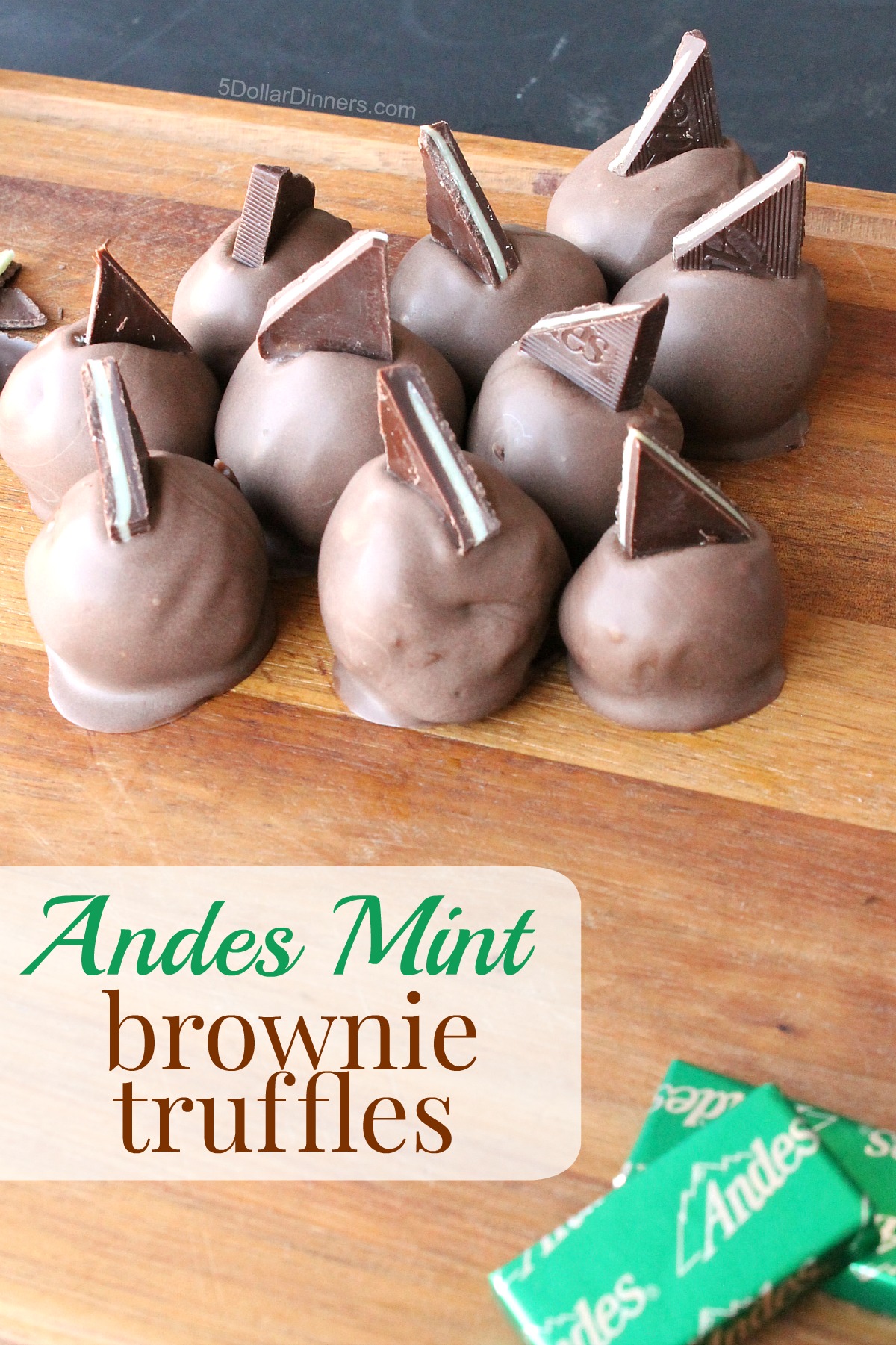 Andes Mint Brownie Truffles from 5DollarDinners.com