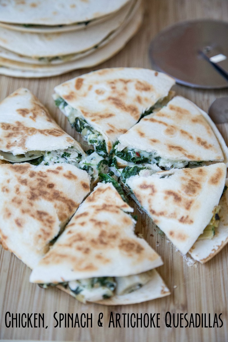 Chicken Spinach & Artichoke Quesadilla Recipe on 5DollarDinners.com