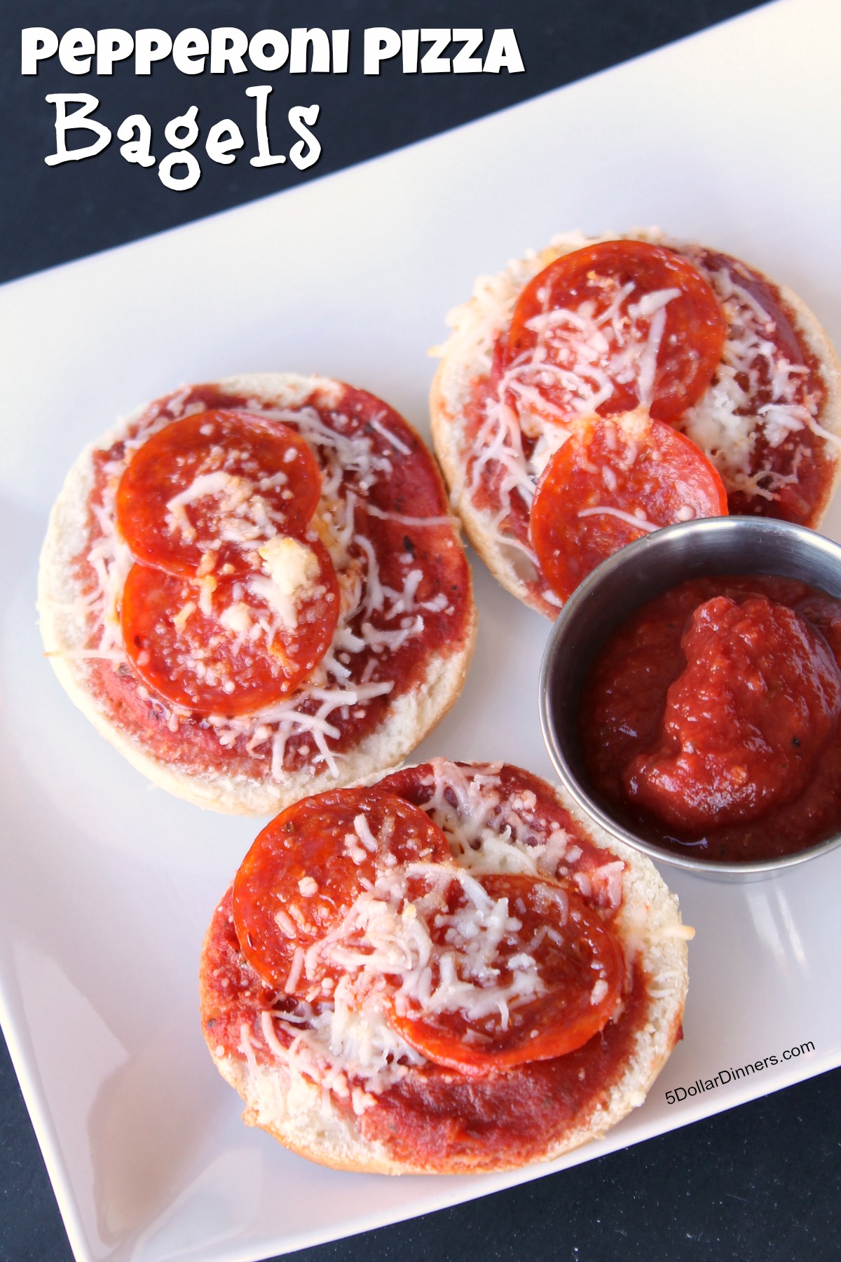 Pepperoni Pizza Bagels from 5DollarDinners.com