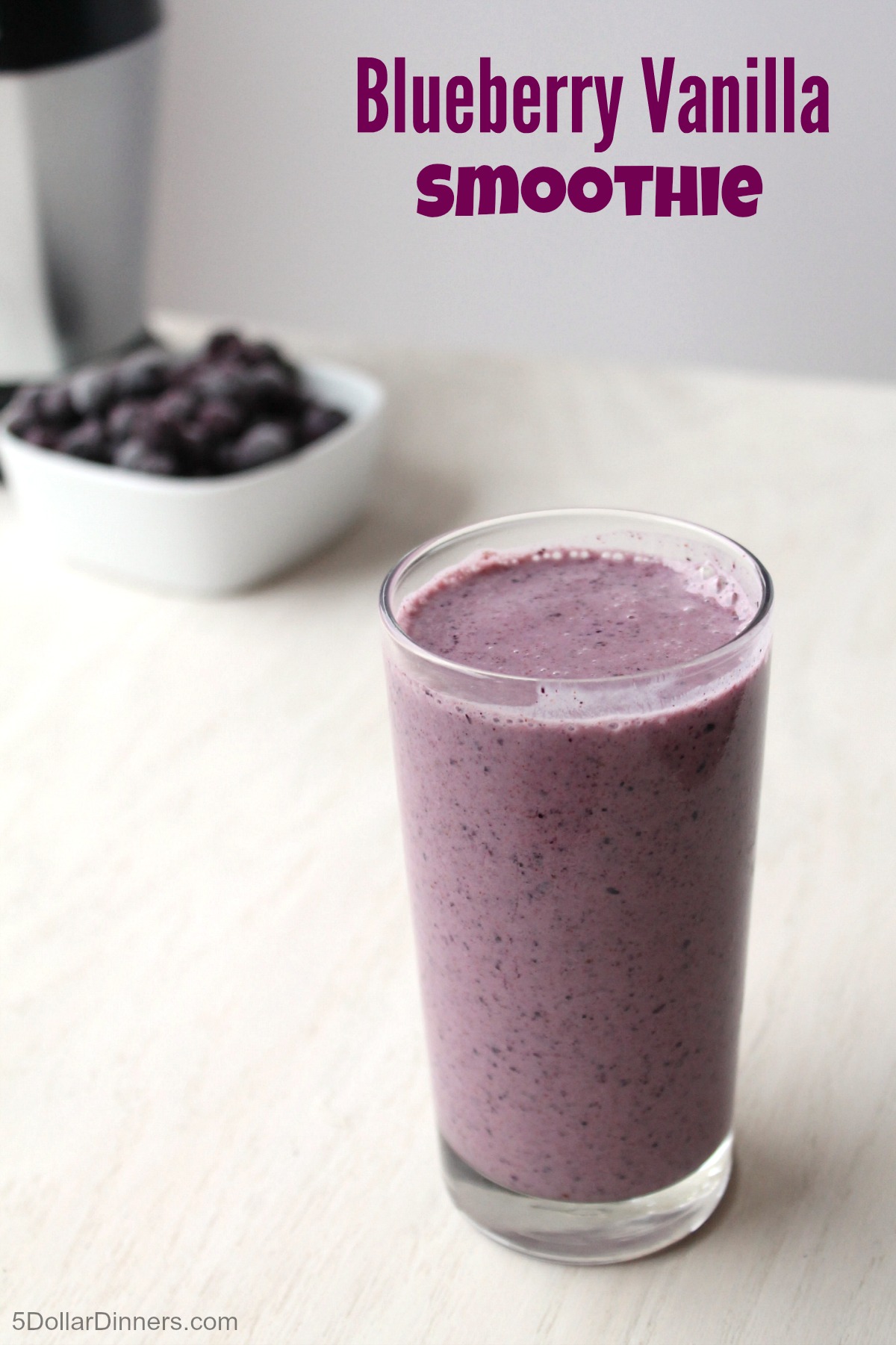 Blueberry Vanilla Smoothie from 5DollarDinners.com