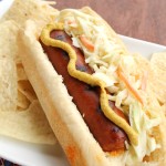 Grilled Hot Links topped with homemade Coleslaw from 5DollarDinners.com