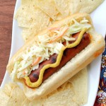 Grilled Hot Links topped with homemade Coleslaw from 5DollarDinners.com