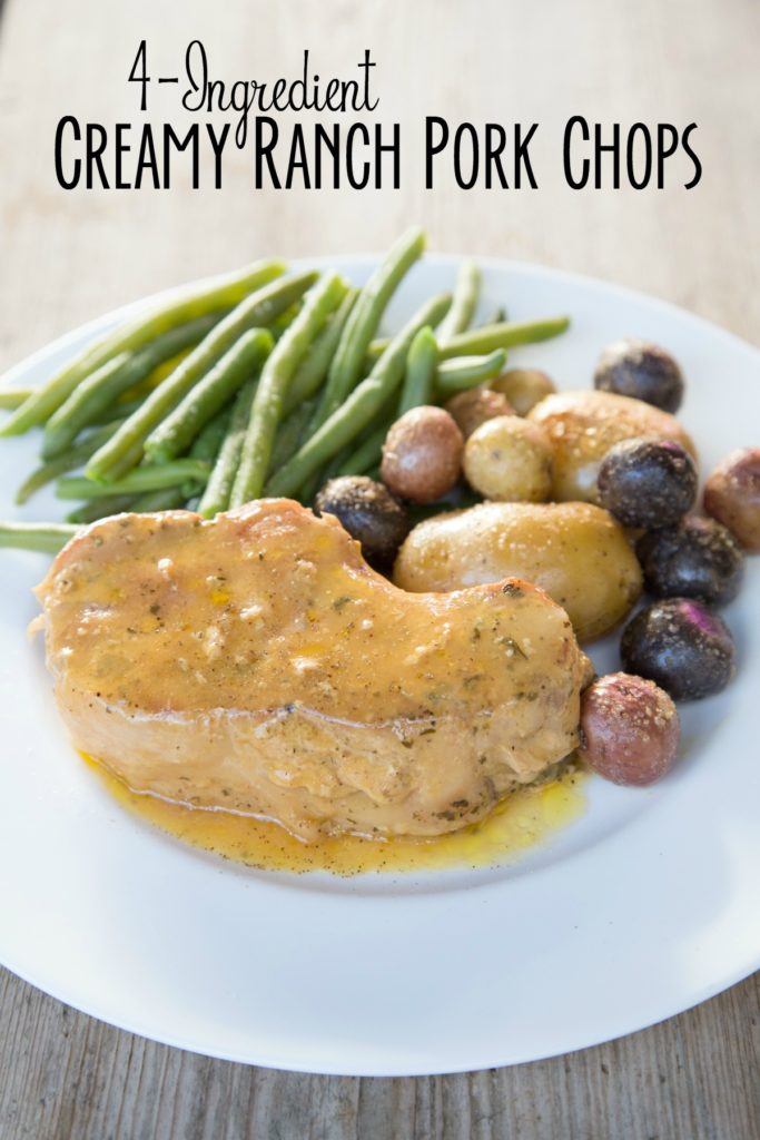 4-Ingredient Creamy Ranch Pork Chops on 5DollarDinners.com