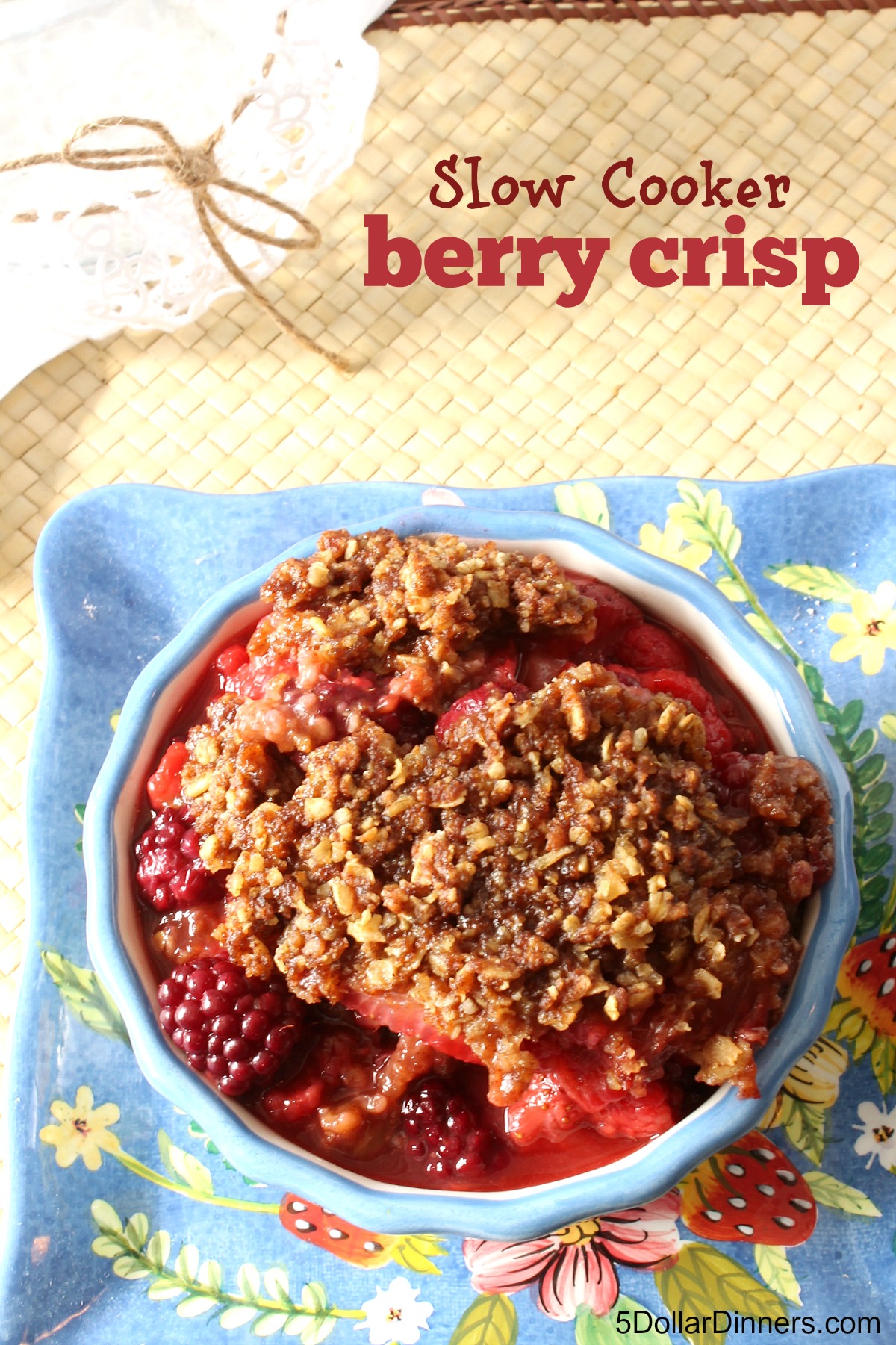 Slow Cooker Berry Crisp Recipe from 5DollarDinners.com