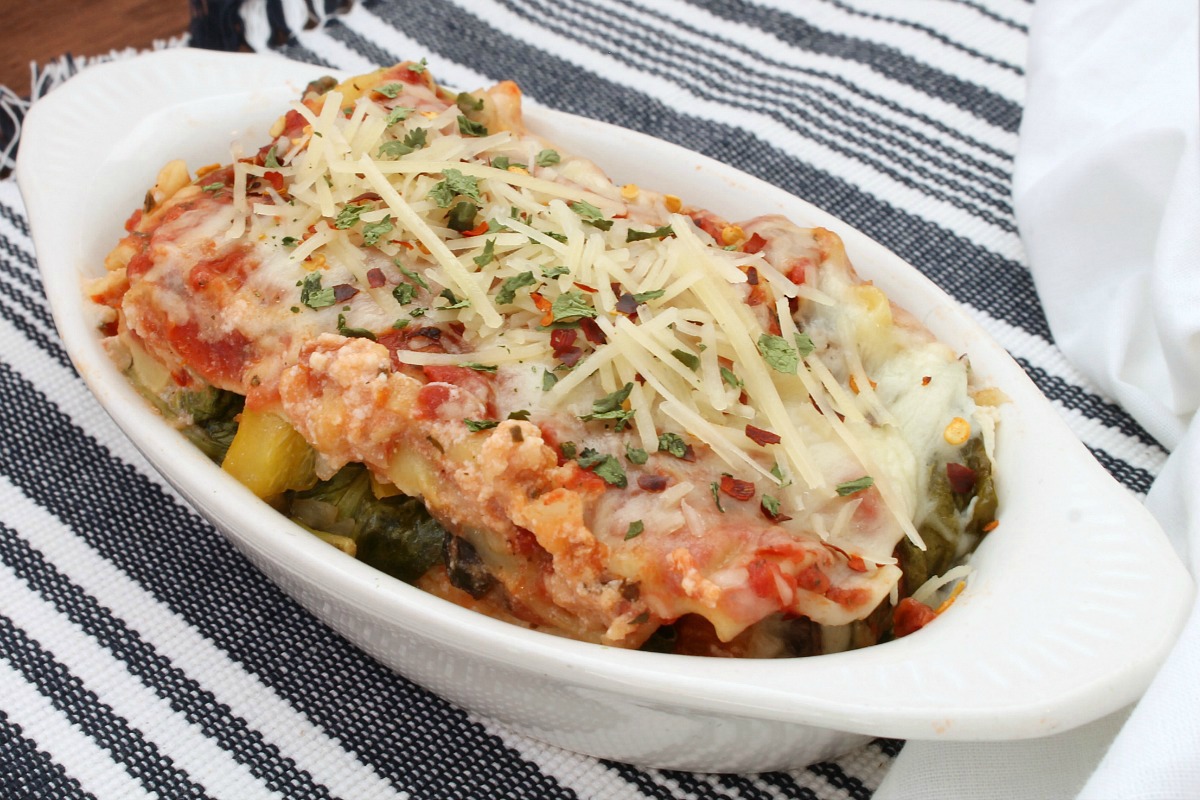 Slow Cooker Veggie Lasagna from 5DollarDinners.com