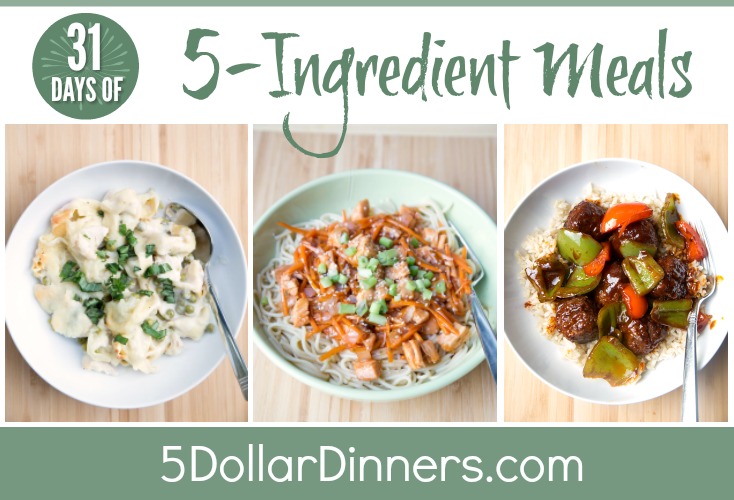 31 Days of 5-Ingredient Meals from 5DollarDinners.com