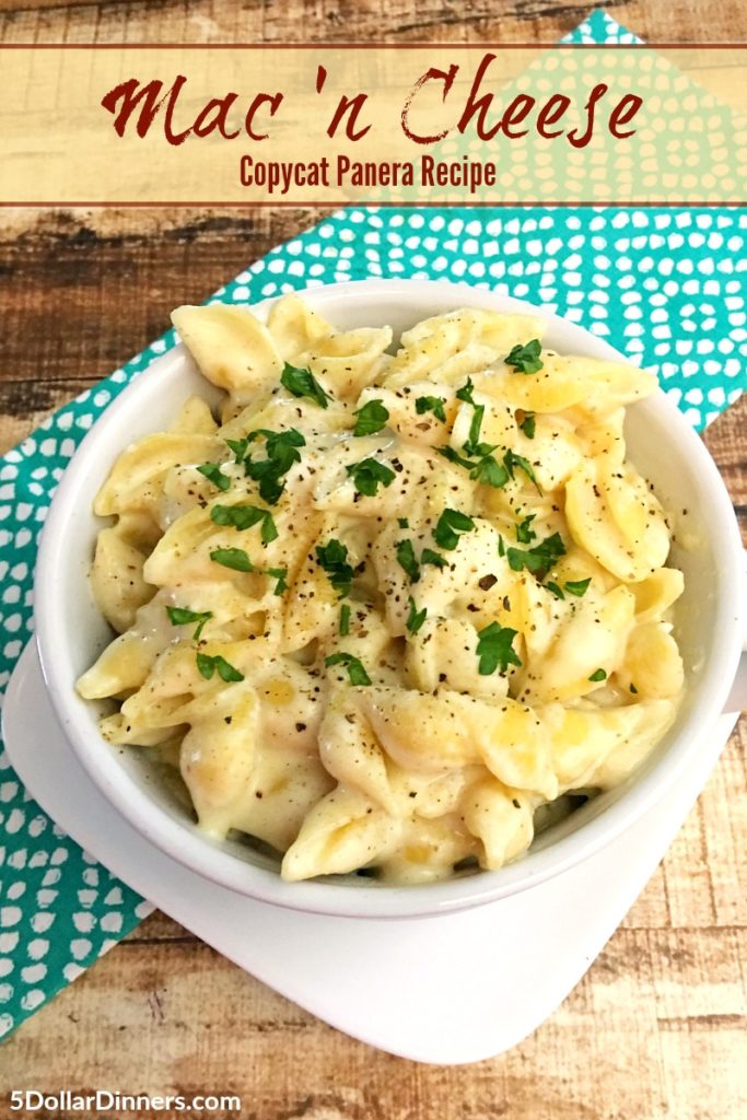 Copycat Panera Recipe for Mac n Cheese from 5DollarDinners.com