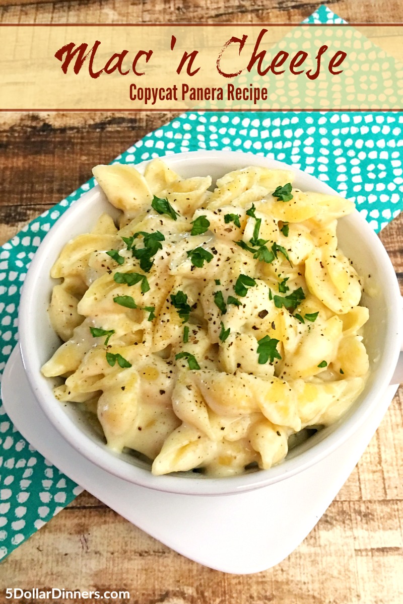 Copycat Panera Recipe for Mac n Cheese from 5DollarDinners.com