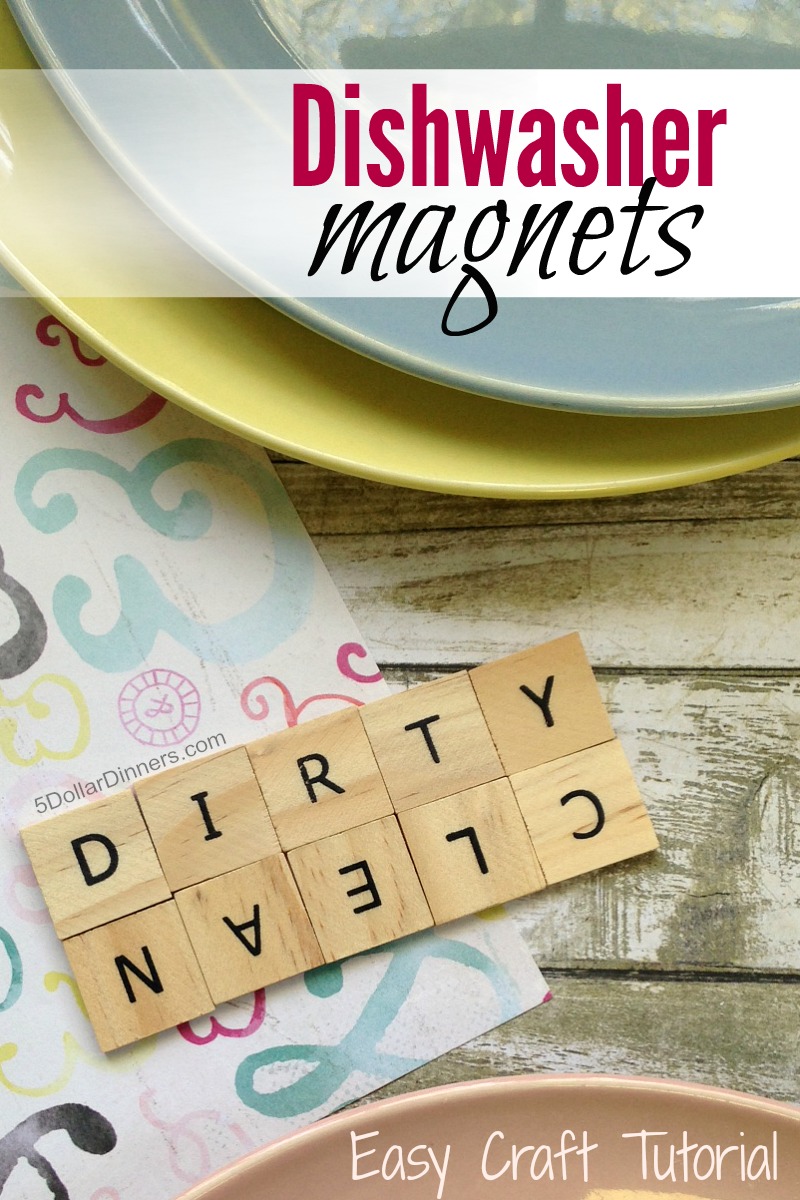 Easy Craft Tutorial for Dishwasher Magnets from 5DollarDinners.com