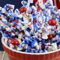 Patriotic White Chocolate Popcorn Recipe from 5DollarDinners.com