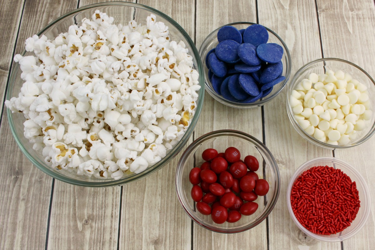 Patriotic White Chocolate Popcorn Recipe from 5DollarDinners.com