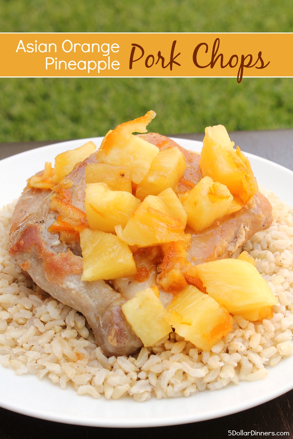 Asian Orange Pineapple Pork Chops Recipe from 5DollarDinners.com