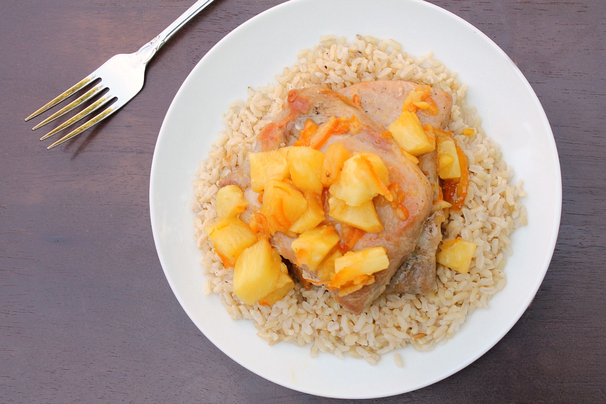 Asian Orange Pineapple Pork Chops Recipe from 5DollarDinners.com