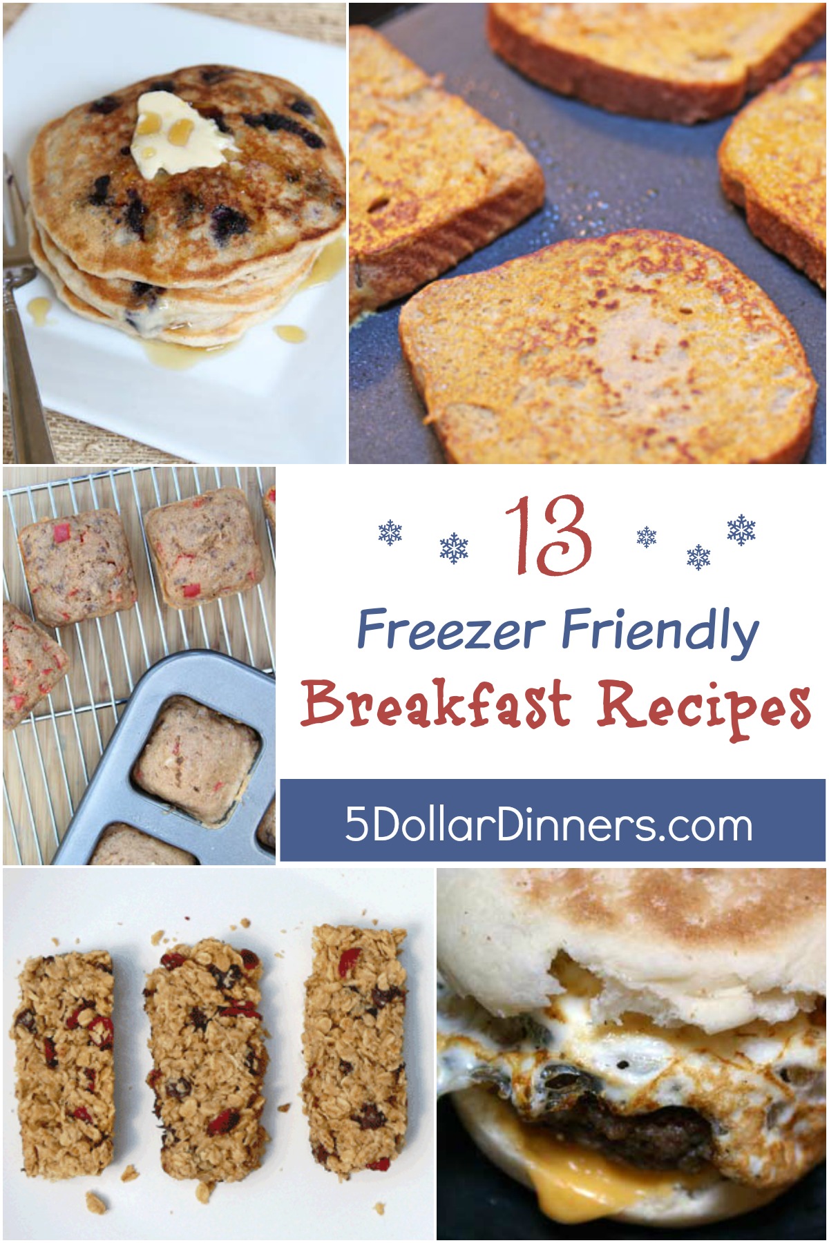 13 Freezer Friendly Breakfast Recipes from 5DollarDinners.com