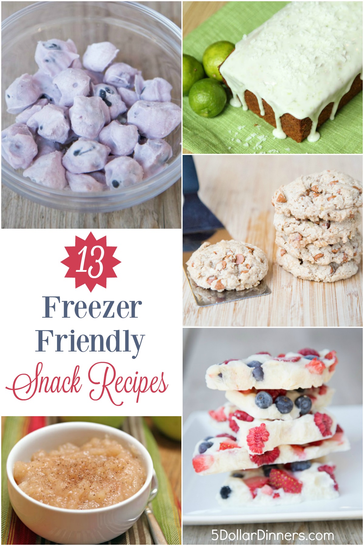 13 Freezer Friendly Snack Recipes from 5DollarDinners.com