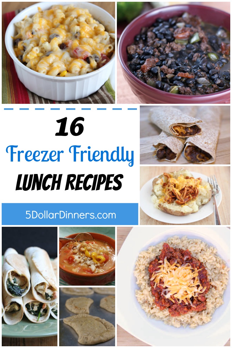 16 Freezer Friendly Lunch Recipes from 5DollarDinners.com