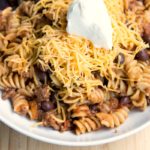 Freezer Friendly Twirly Taco Pasta Skillet Recipe from 5DollarDinners.com