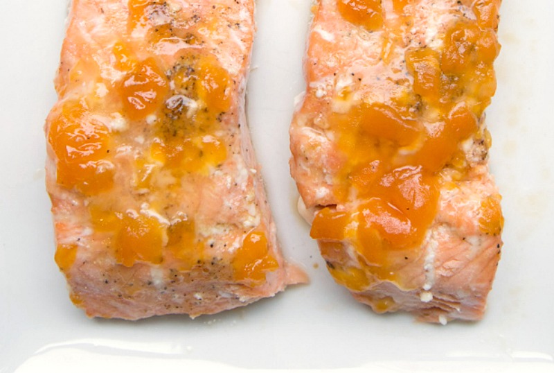 5 Ingredient Ginger Peach Salmon Recipe from 5DollarDinners.com