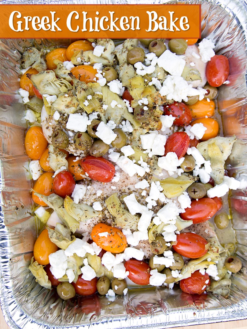 Greek Chicken Bake ~ freezer friendly recipe from 5DollarDinners.com