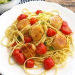 Freezezr Friendly Scallops and Herbed Tomatoes ~ quick & easy skillet dinner from 5DollarDinners.com