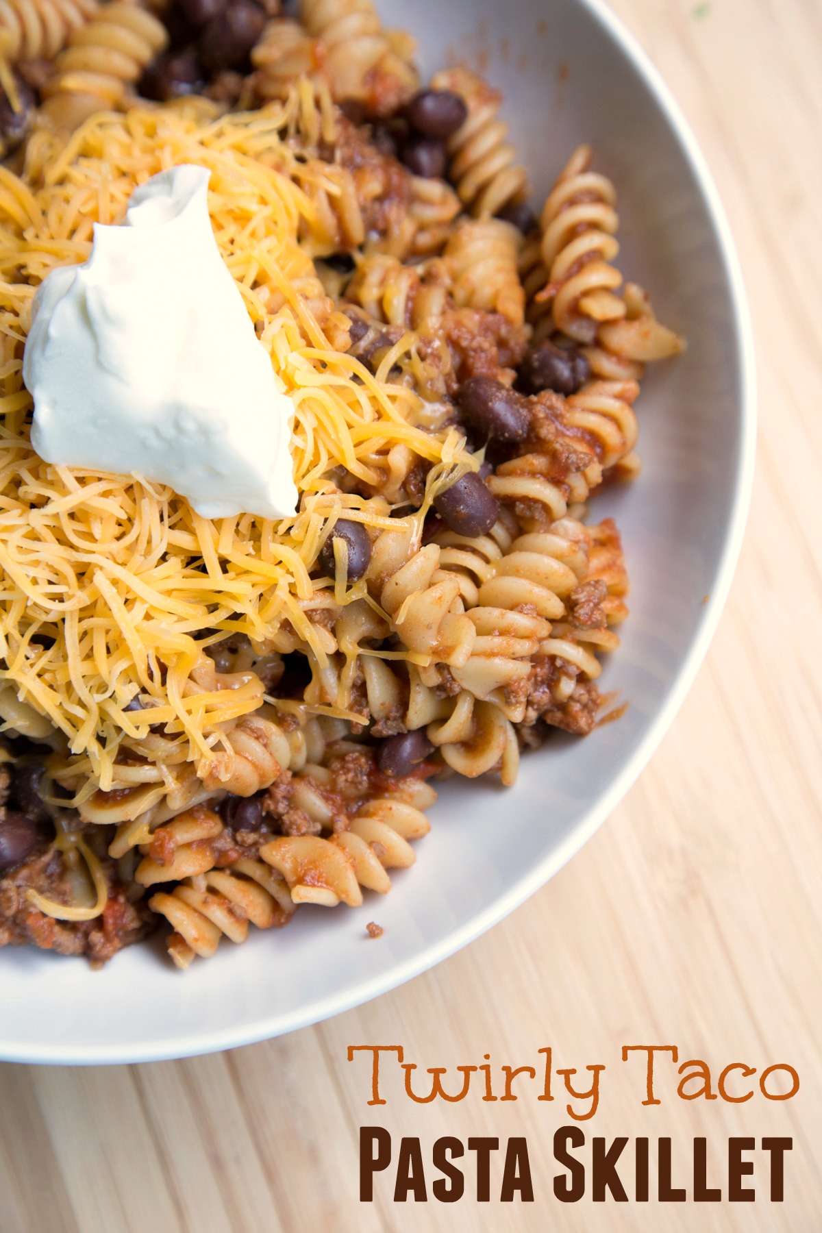 Freezer Friendly Twirly Taco Pasta Skillet Recipe from 5DollarDinners.com