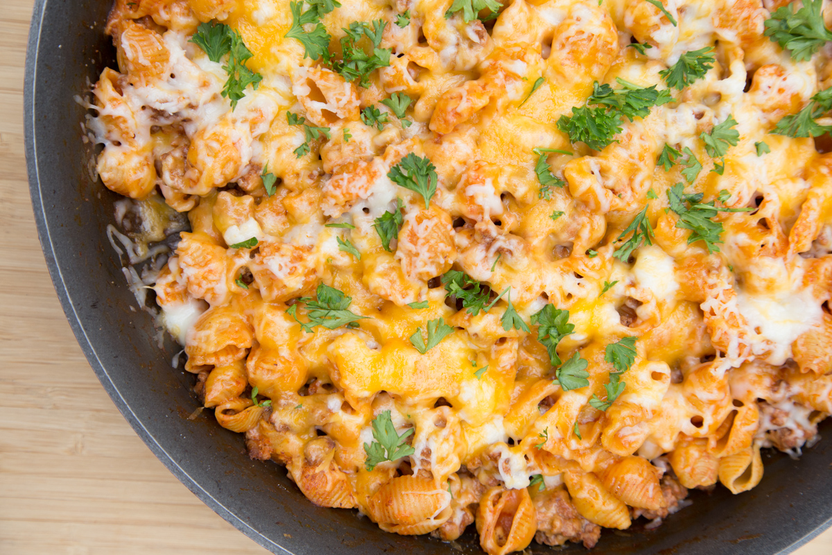 cheeseburger pasta skillet