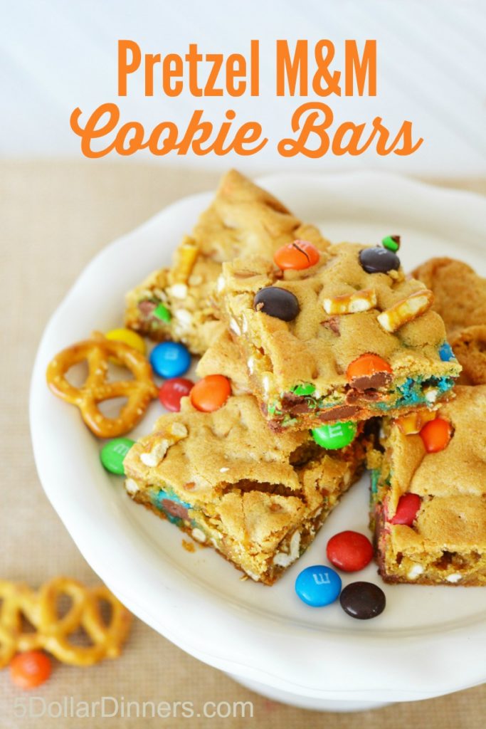 Pretzel M&M Cookie Bars 5 Dinners Budget Recipes, Meal Plans