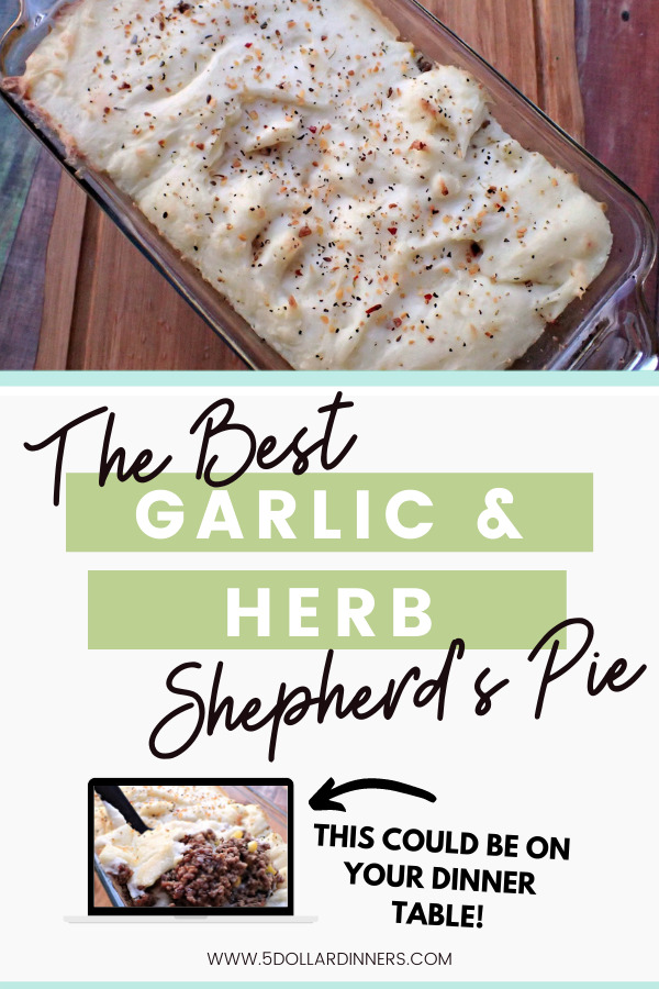 garlic and herb shepherds pie