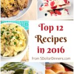 Top 12 Recipes in 2016 from 5DollarDinners.com