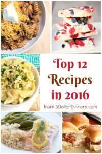 Top 12 Recipes from 2016 - $5 Dinners | Budget Recipes, Meal Plans ...