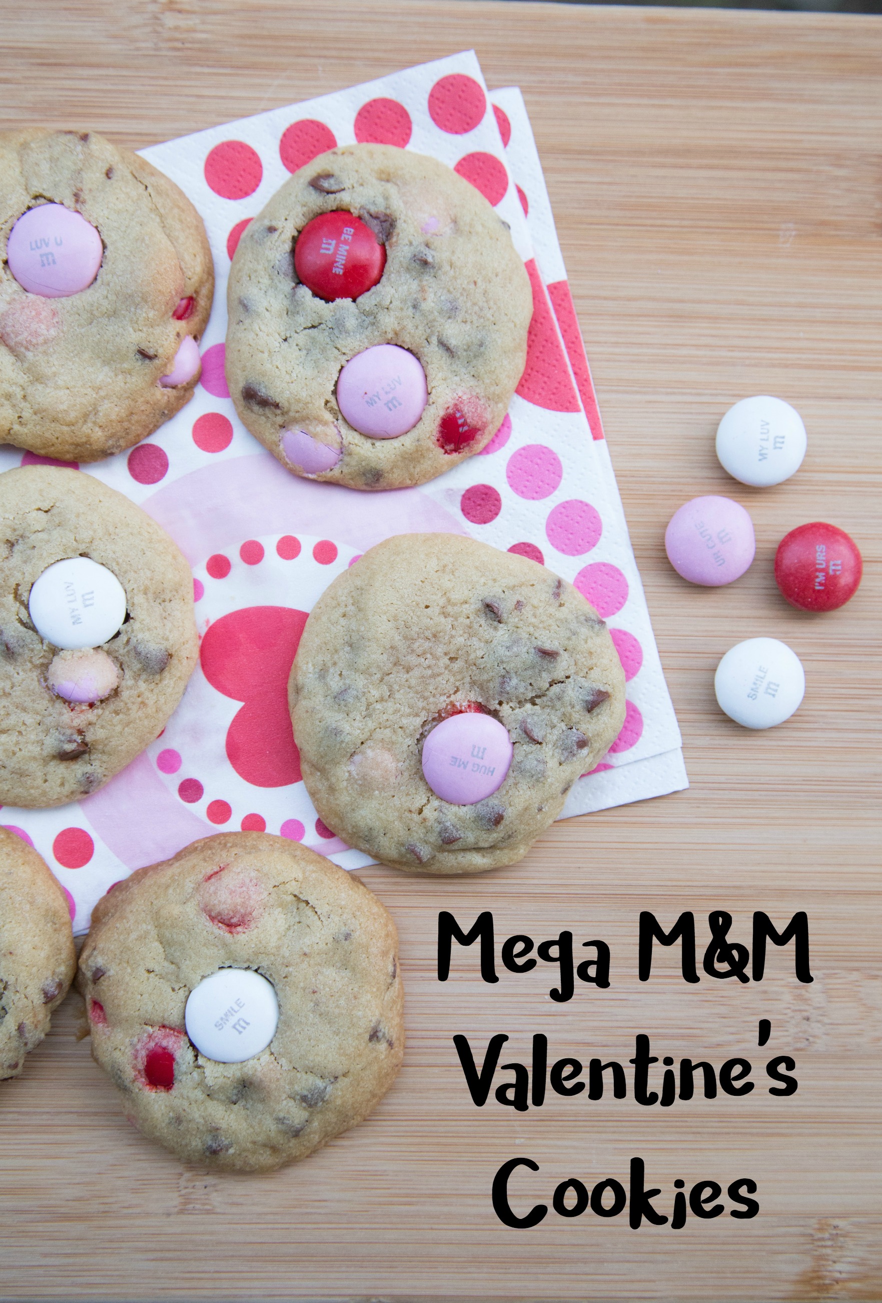 mega m&m valentine's cookies