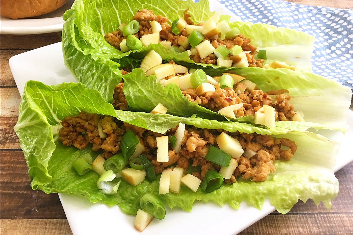 apple chicken lettuce wraps